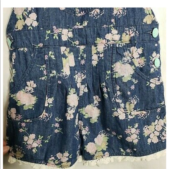 Matilda Jane Denim Floral Overall/Romper -Size 10 - Picture 3 of 6